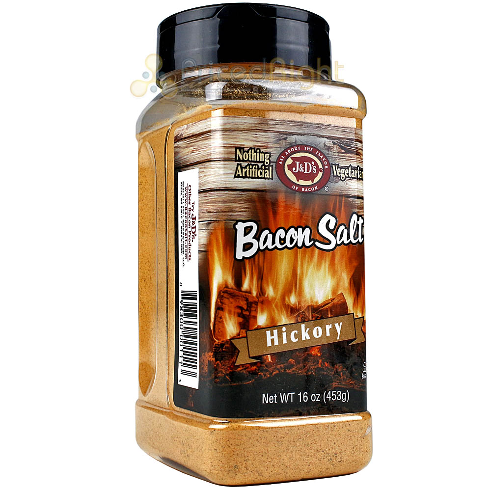 J&D's Big Pig Bacon Salt Hickory 16oz Bacon Flavored Seasoning Salt Low Sodium