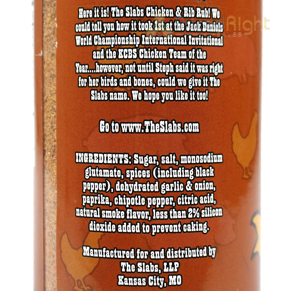 The Slabs BBQ Birds & Bones Chicken and BBQ Rib Rub Seasoning 12 oz. 00171-Slabs