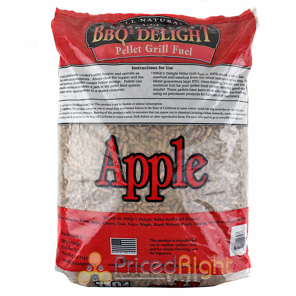 BBQr's Delight Apple Pellet Blend 20lb Grilling Smoking Pellets 100% All Natural