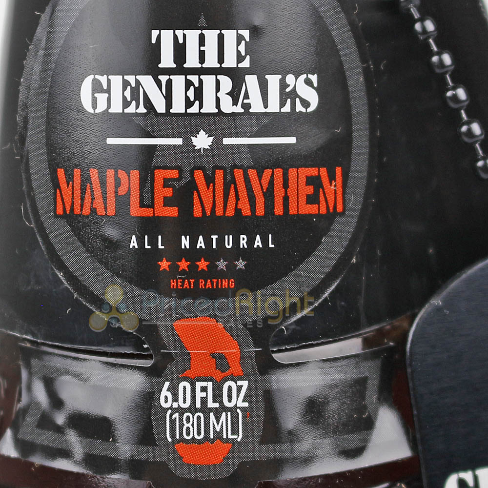 The Generals Hot Sauce Maple Mayhem 6 Oz All Natural Sweet Heat Flavor 00815