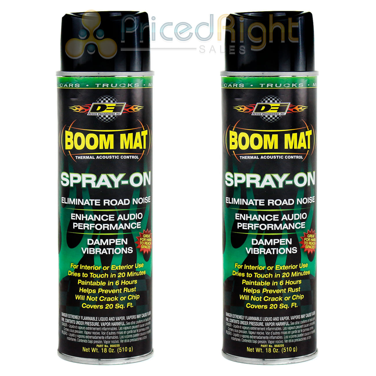 2 Pack Sound Deadening DEI Boom Mat Spray On Enhance Audio Eliminate Road Noise