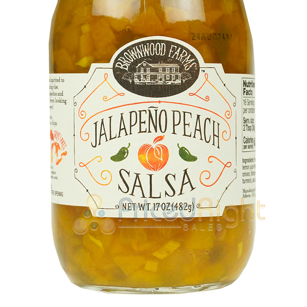 Brownwood Farms Jalapeno Peach Salsa Farm Fresh Sweet Spirited Fruit Salsa 17 oz