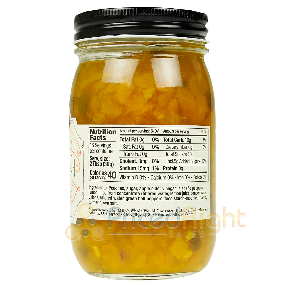 Brownwood Farms Jalapeno Peach Salsa Farm Fresh Sweet Spirited Fruit Salsa 17 oz