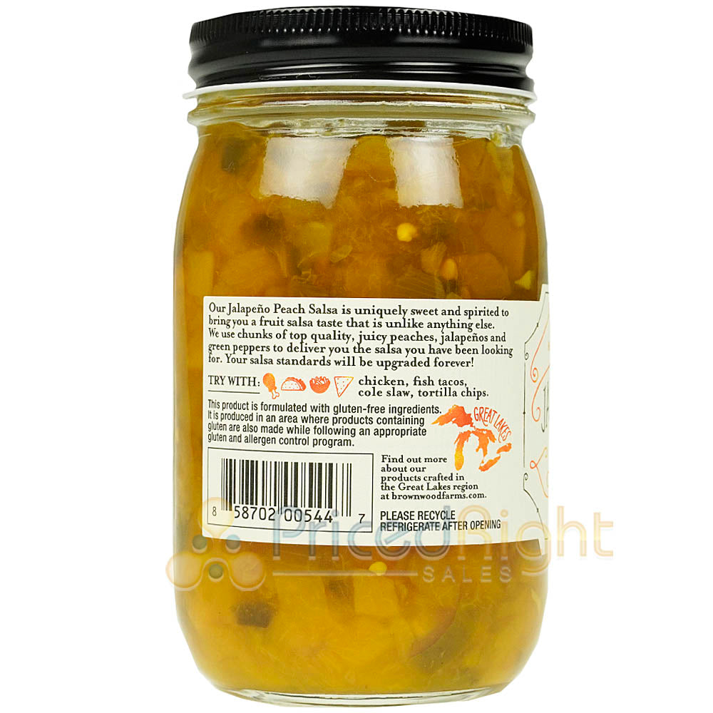 Brownwood Farms Jalapeno Peach & Jalapeno Cherry Salsa Spicy Salsa 2 Pack 18 oz