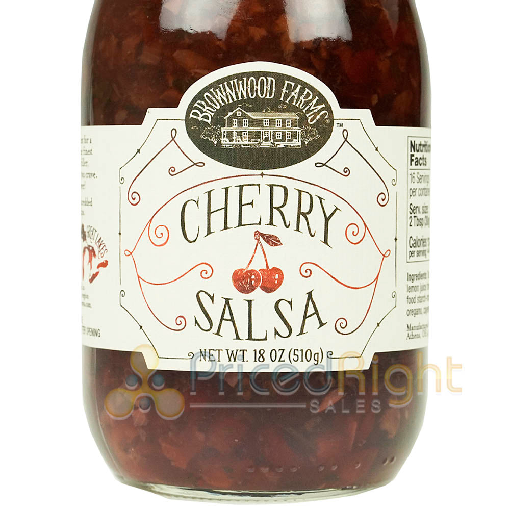 Brownwood Farms Cherry Salsa Farm Fresh Sweet and Tart Fruit Salsa 17oz Jar