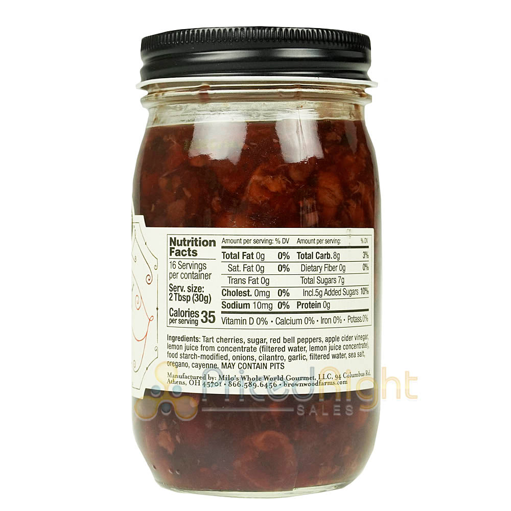 Brownwood Farms Cherry Salsa Farm Fresh Sweet and Tart Fruit Salsa 17oz Jar