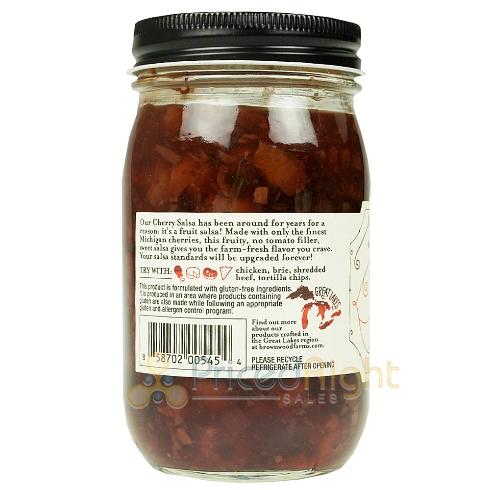 Brownwood Farms Cherry Salsa Farm Fresh Sweet and Tart Fruit Salsa 17oz Jar