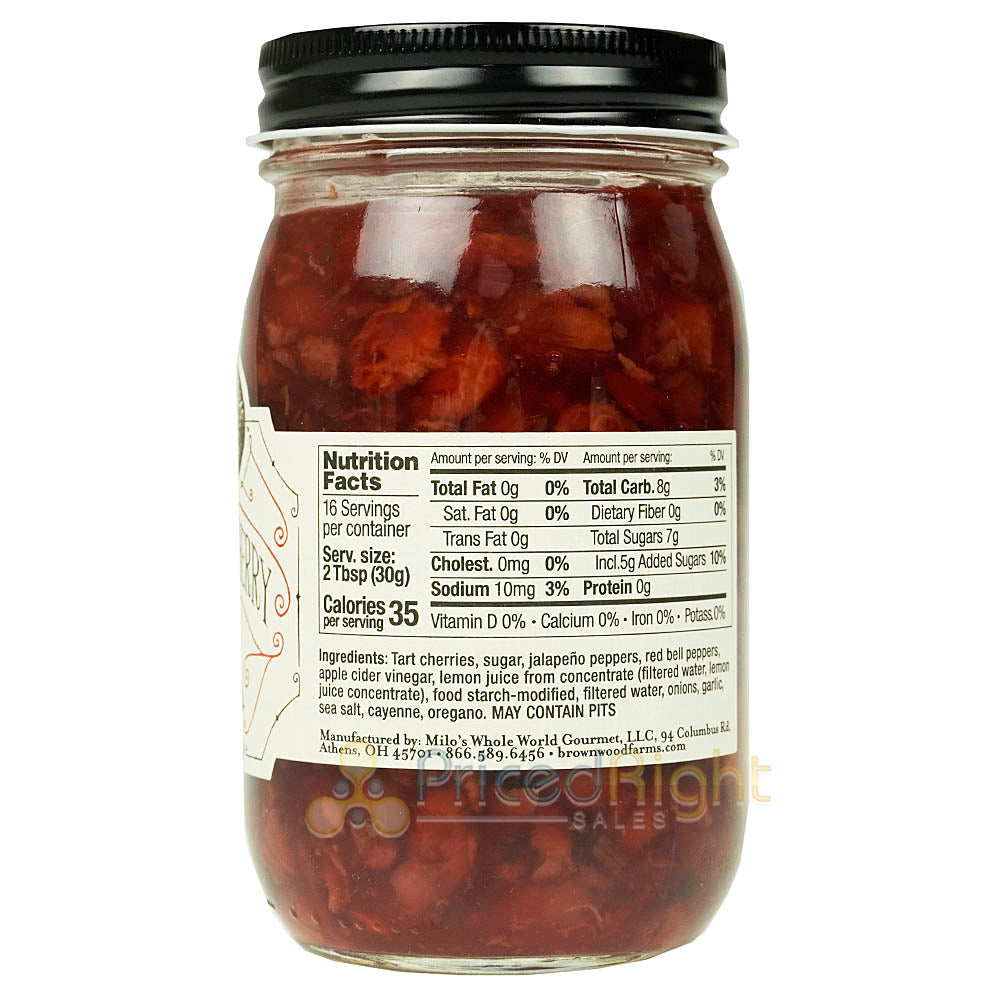 Brownwood Farms Jalapeno Cherry Salsa Farm Fresh Sweet Heat Fruit Salsa 17 oz