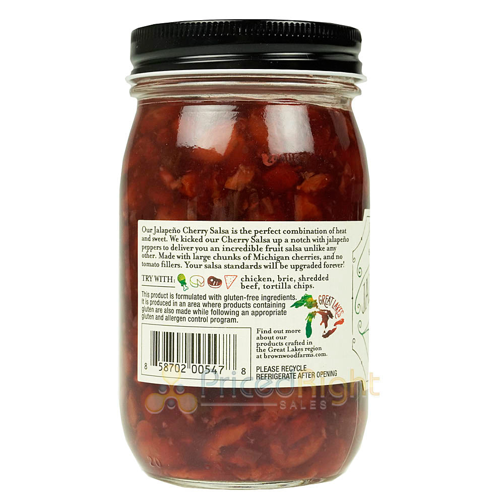 Brownwood Farms Jalapeno Cherry Salsa Farm Fresh Sweet Heat Fruit Salsa 17 oz