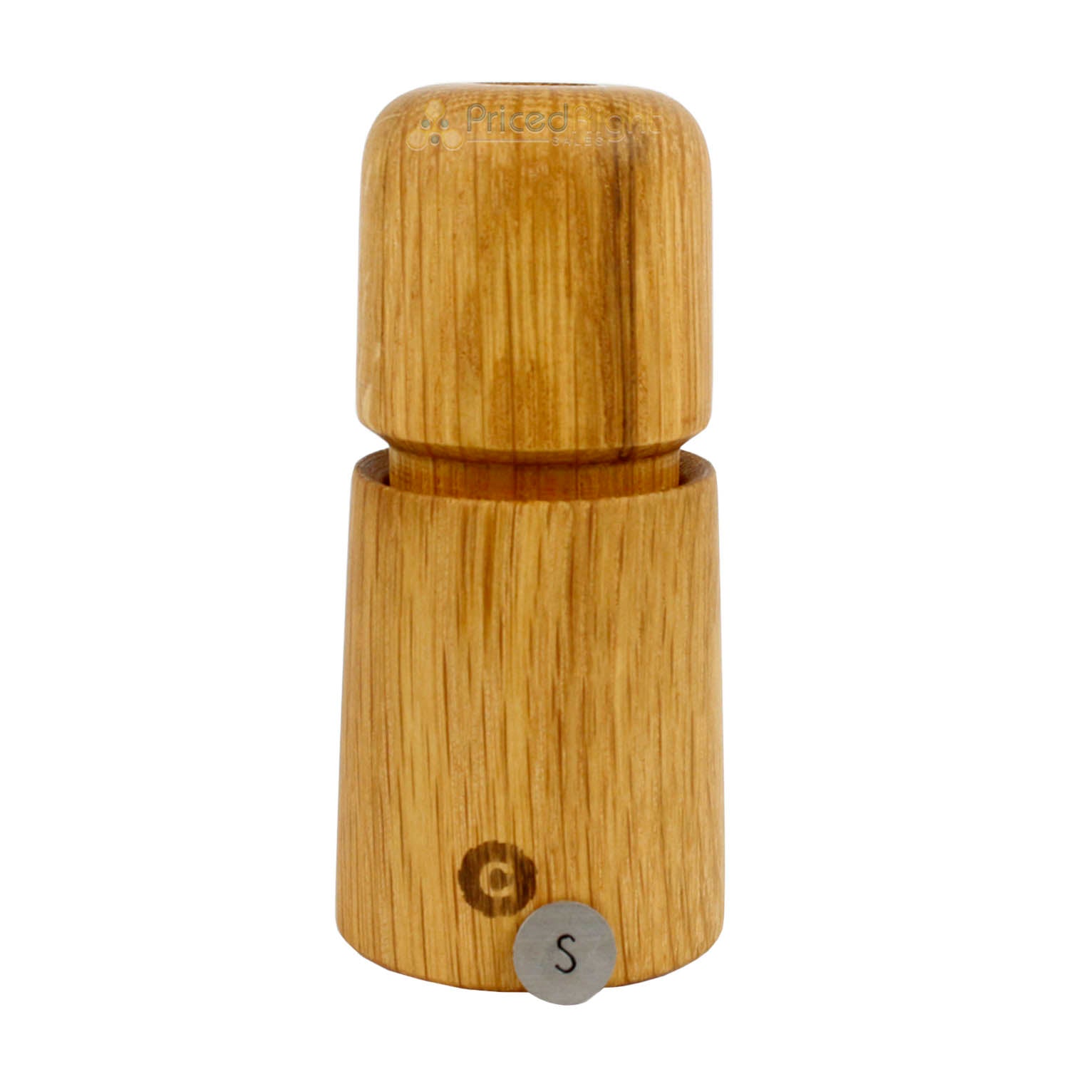 CrushGrind Stockholm Mini Salt and Pepper Mill Ceramic Grinder Oak 4.33 Inch