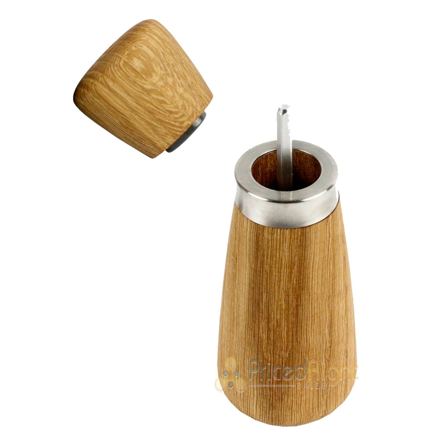 CrushGrind Kyoto Salt or Pepper Spice Mill Patented Ceramic Grinder Oak 17cm