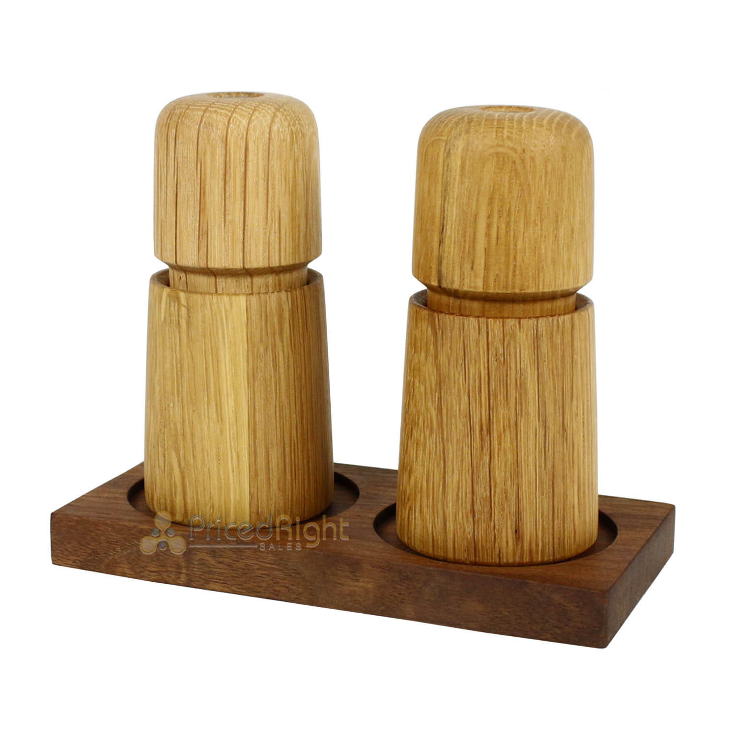 CrushGrind Salt and Pepper Mill Tabletopper Coaster 2 Grinder Organizer Walnut