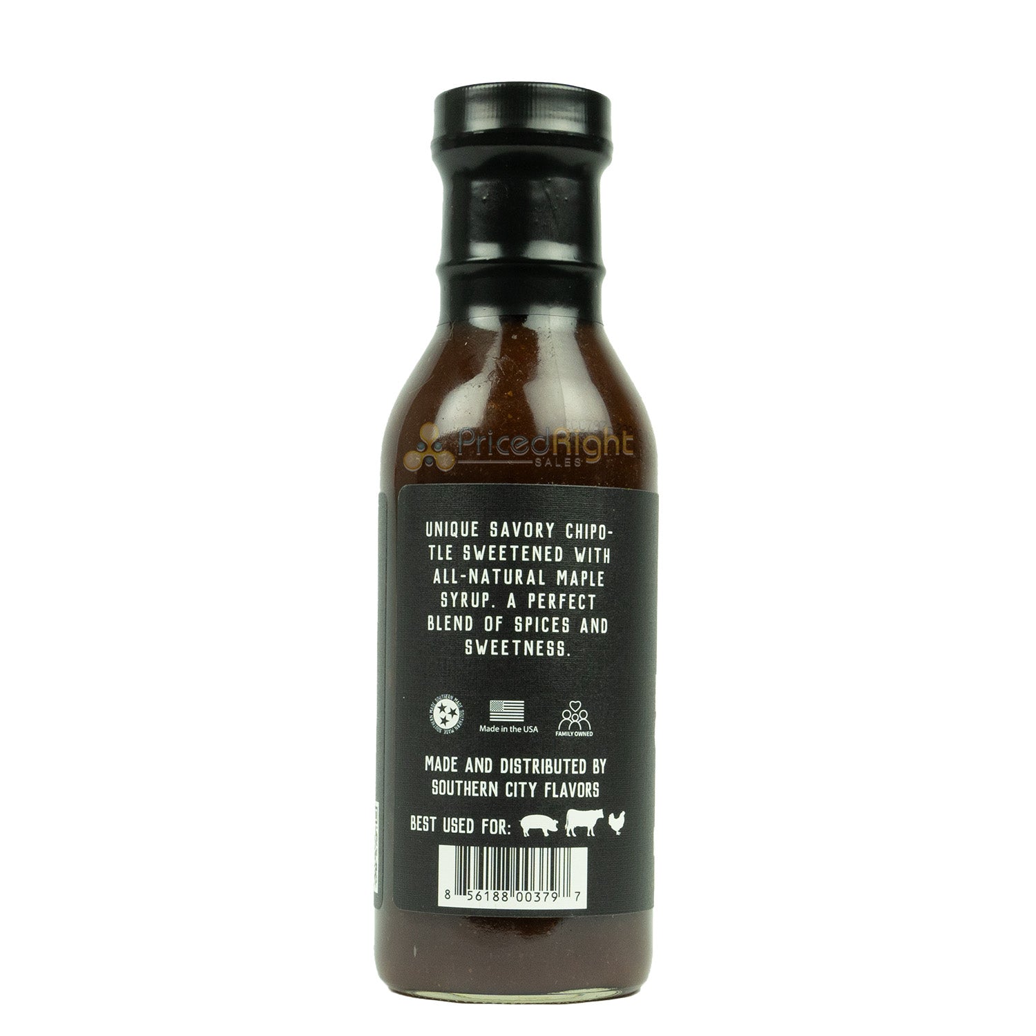 Southern City Flavors Maple Chipotle BBQ Sauce With 100% Pure Maple Syrup 15 oz