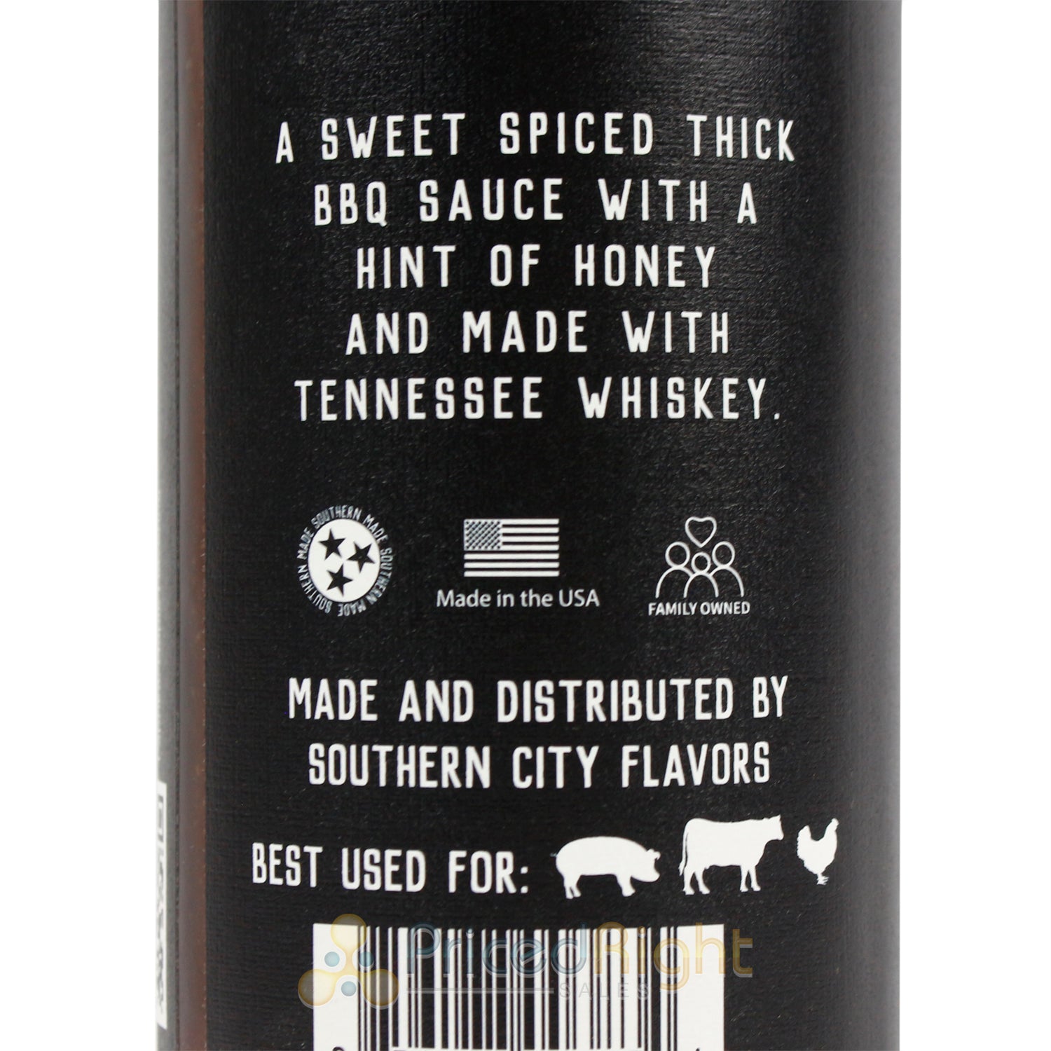 Southern City Flavors Tennessee Whiskey Sweet And Mild BBQ Sauce With Honey 15oz