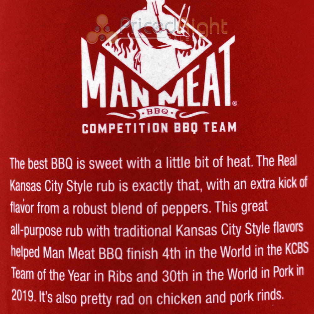 The Real Man Meat BBQ 13.7 Oz Kansas City Style Competition Rub 11003-ManMeat