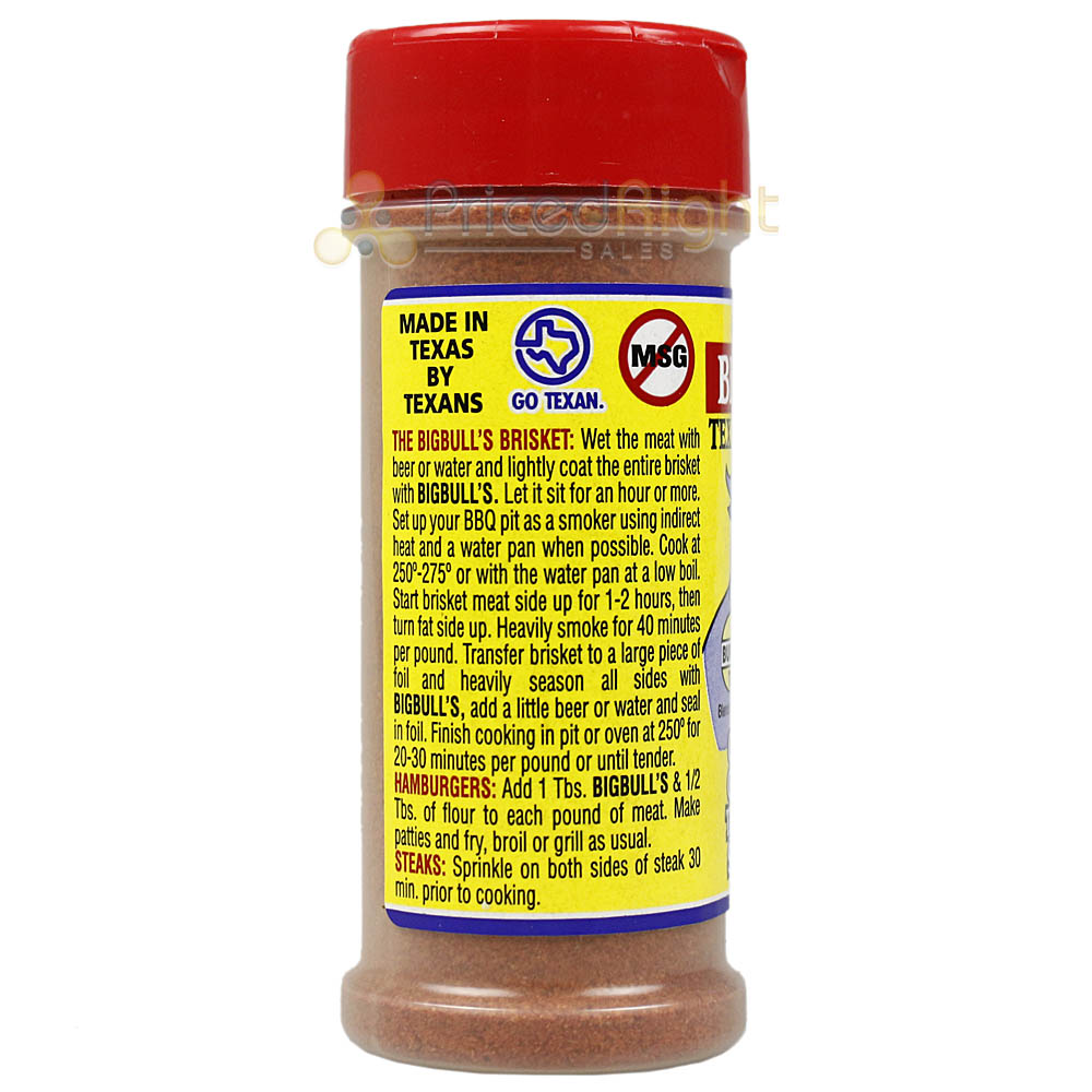 Obie Cue's Texas Brisket Rub BigBull's Beef Steaks Burgers 4.6 Oz Shaker Bottle