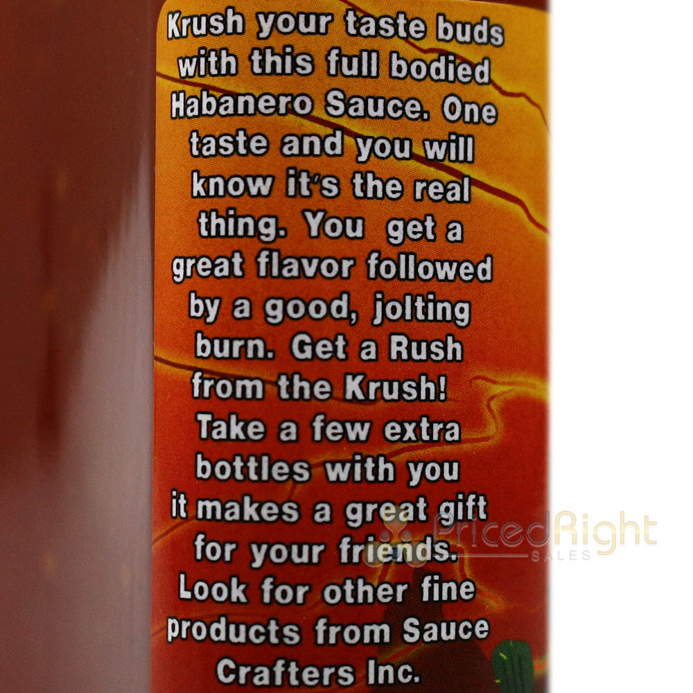 Sauce Crafters Orange Krush The Habanero Sauce Hot Spicy 5.7 Oz Bottle