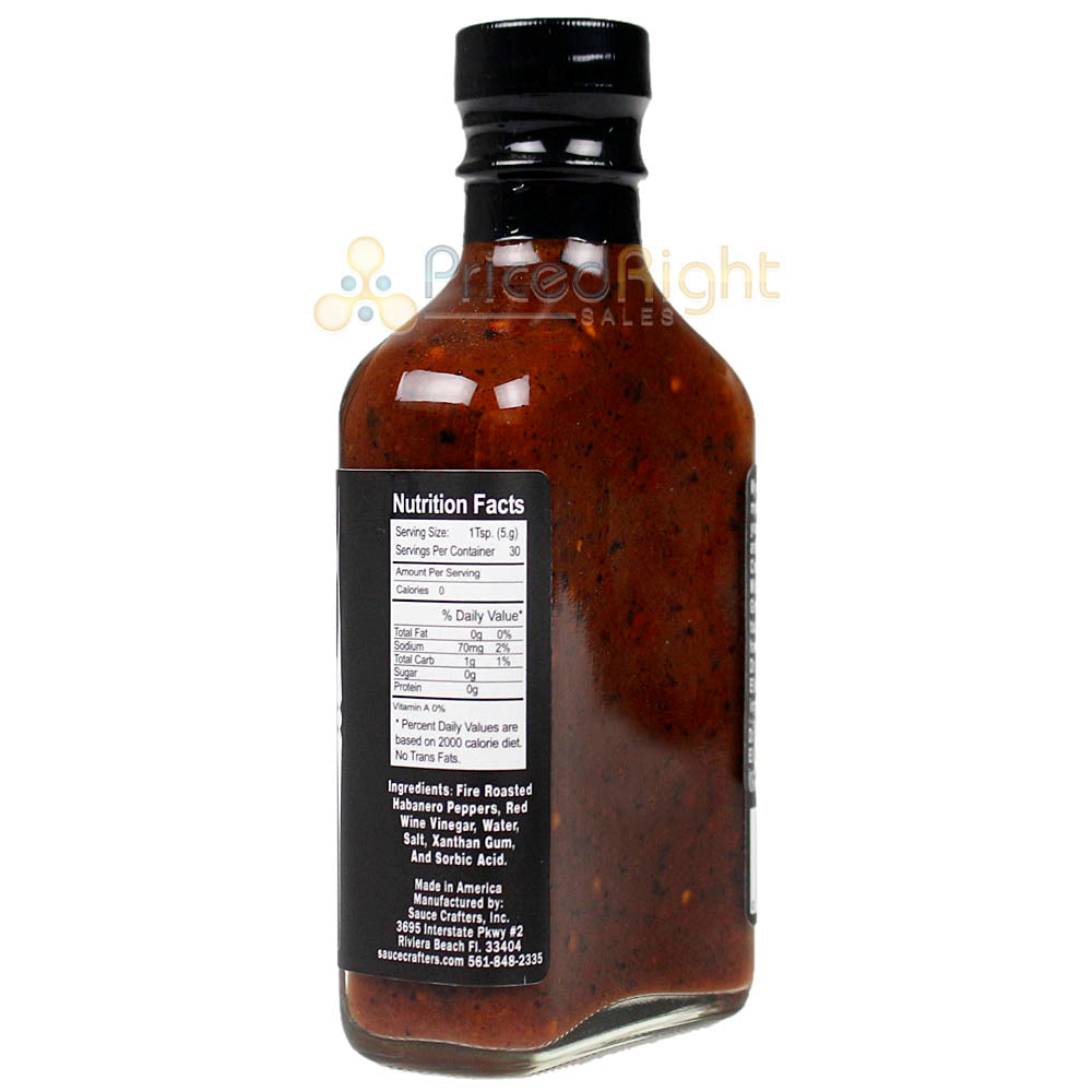 Sauce Crafters Dr. Assburns Fire Roasted Habanero Hot Sauce Smokey 5.7 Oz Bottle