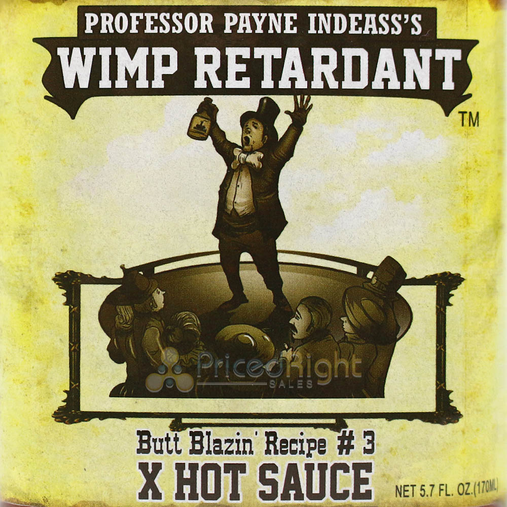 Sauce Crafters Professor Payne Indeass's Wimp Retardant Hot Sauce 5.7 Oz Bottle