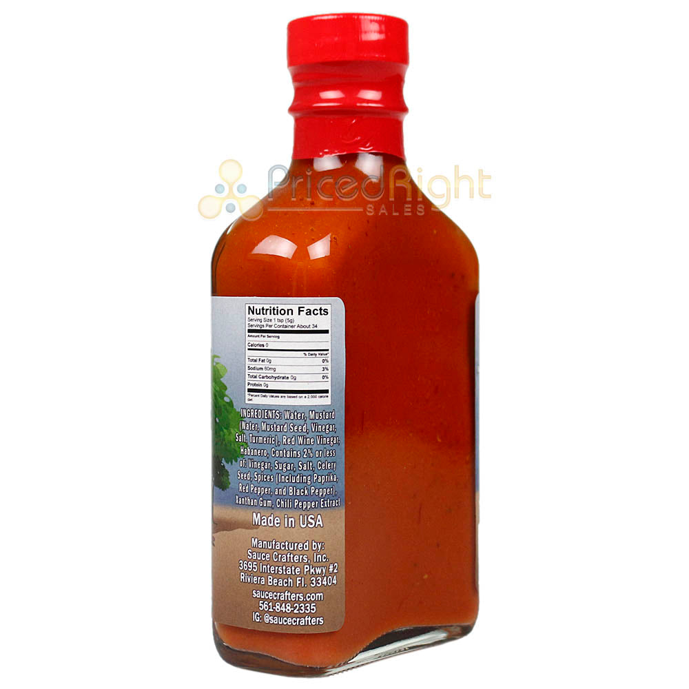 Sauce Crafters Buhba's Butt Blaster Hot Sauce Mustard Habanero 5.7 Oz Bottle