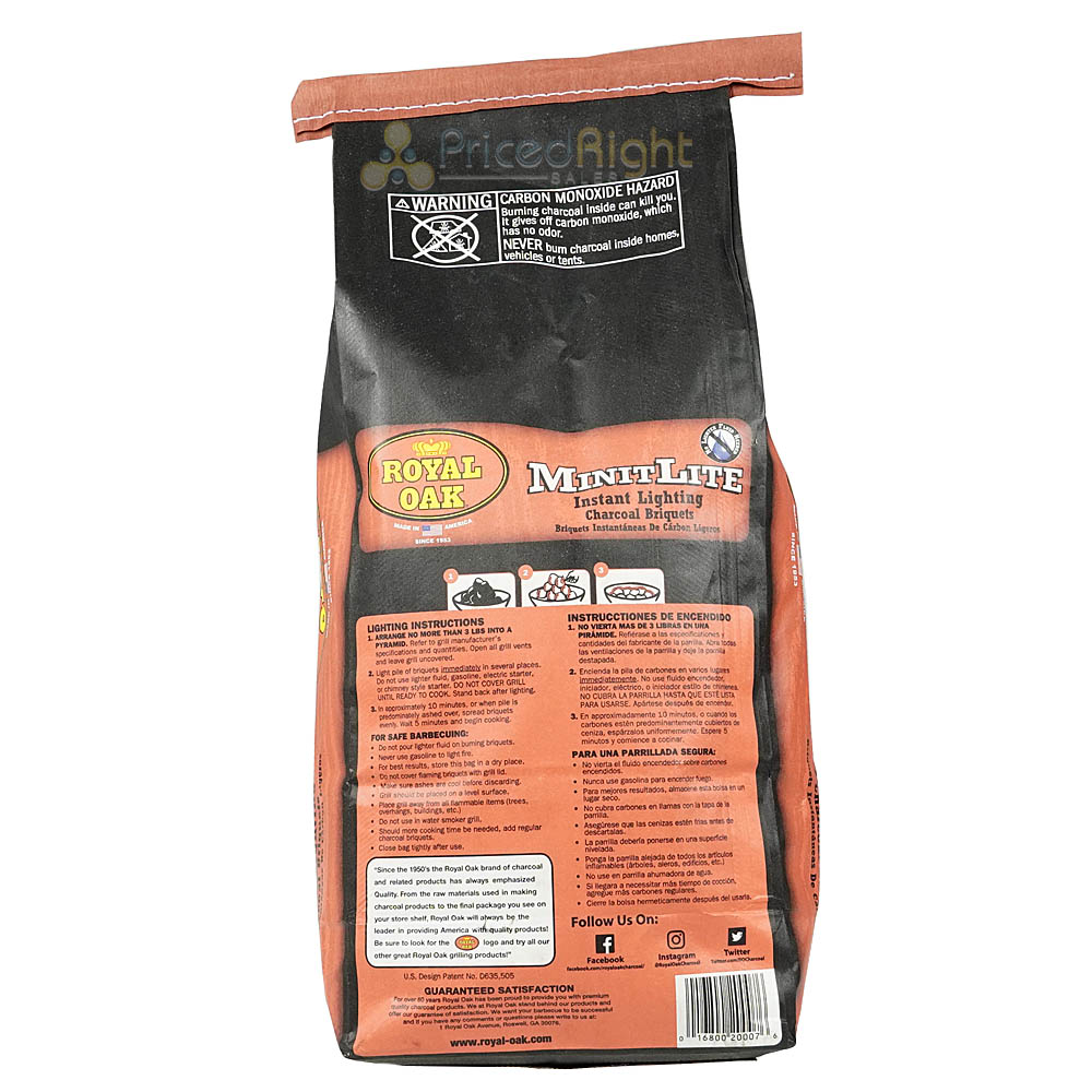 Royal Oak Minit Lite Instant Lighting Charcoal Briquettes 11.6 lb 198-274-007