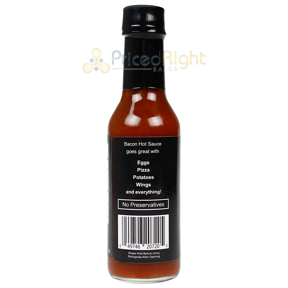 Sauce Crafters Bacon Flavored Hot Sauce Cayenne Spicy 5 Oz Bottle