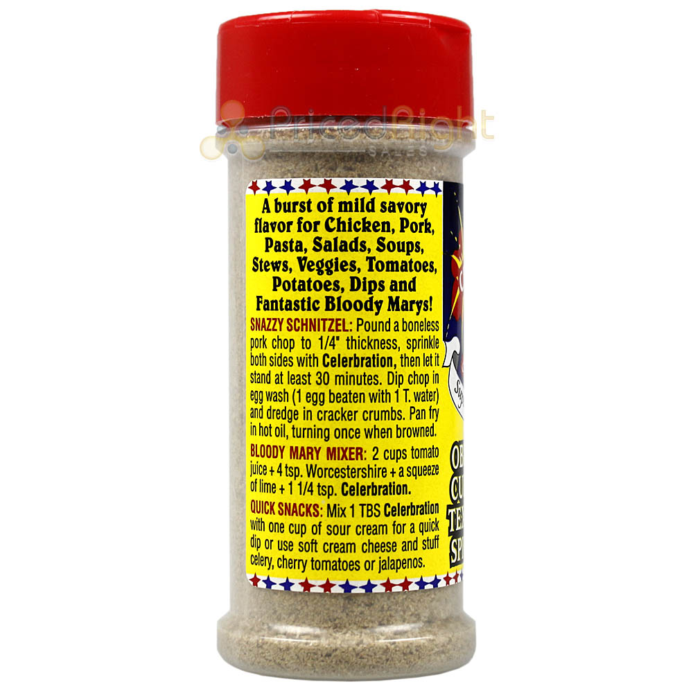 Obie Cues Celerbration Seasoning Chicken Chops Soup Veggies Savory 4.1 Oz Bottle