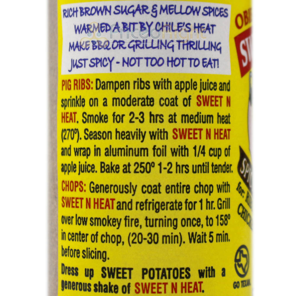 Obie Cue's Sweet N Heat Spicy Brown Sugar Rub Brisket No MSG Low Sodium 4.5 Oz