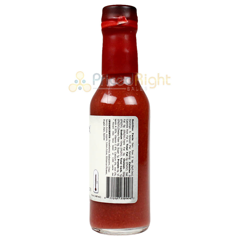 Jamaica Killer Hot Sauce Strawberry Lime Hibiscus Sweet Heat 5 Oz Bottle