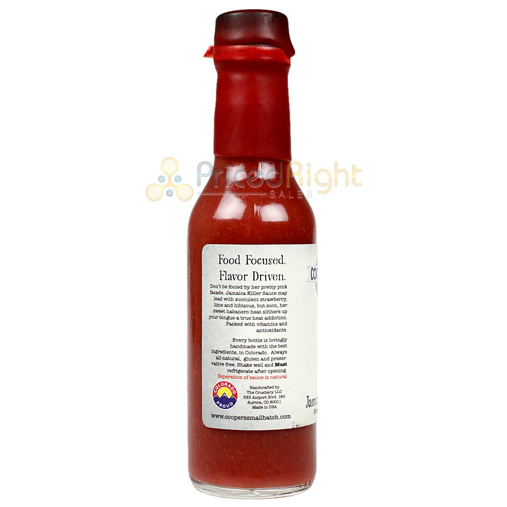 Jamaica Killer Hot Sauce Strawberry Lime Hibiscus Sweet Heat 5 Oz Bottle