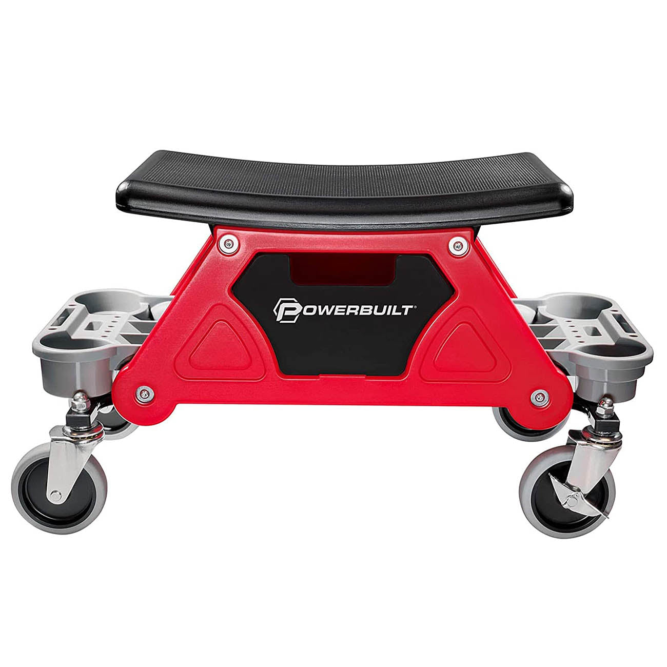 Powerbuilt 18"x10" Heavy Duty Rolling Garage Work Seat with Storage Trays 240036