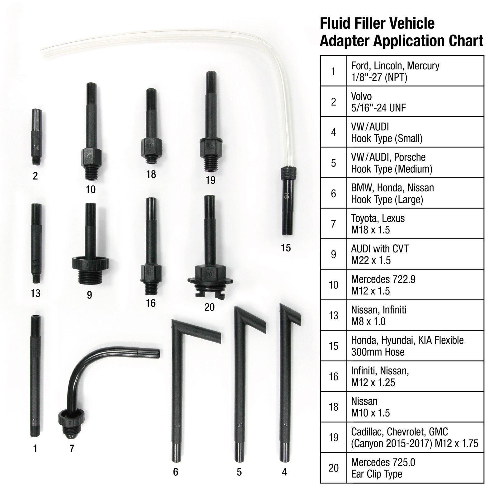 Powerbuilt ATF Fluid Filler Kit With 14 Piece Fill Adapters And 80" Hose 240237