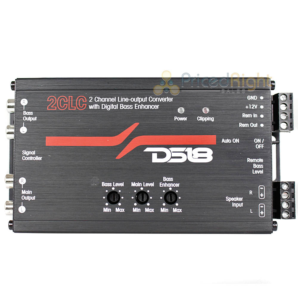 DS18 2 Channel Line Output Hi/Lo Converter Digital Bass Enhancer Car Audio 2CLC