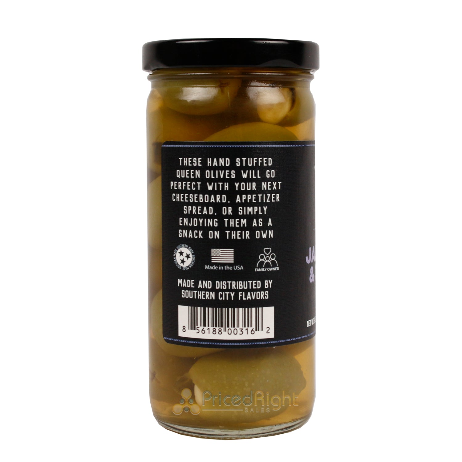 Southern City Flavors Garlic & Jalapeno Pitted Stuffed Olives Made In The USA