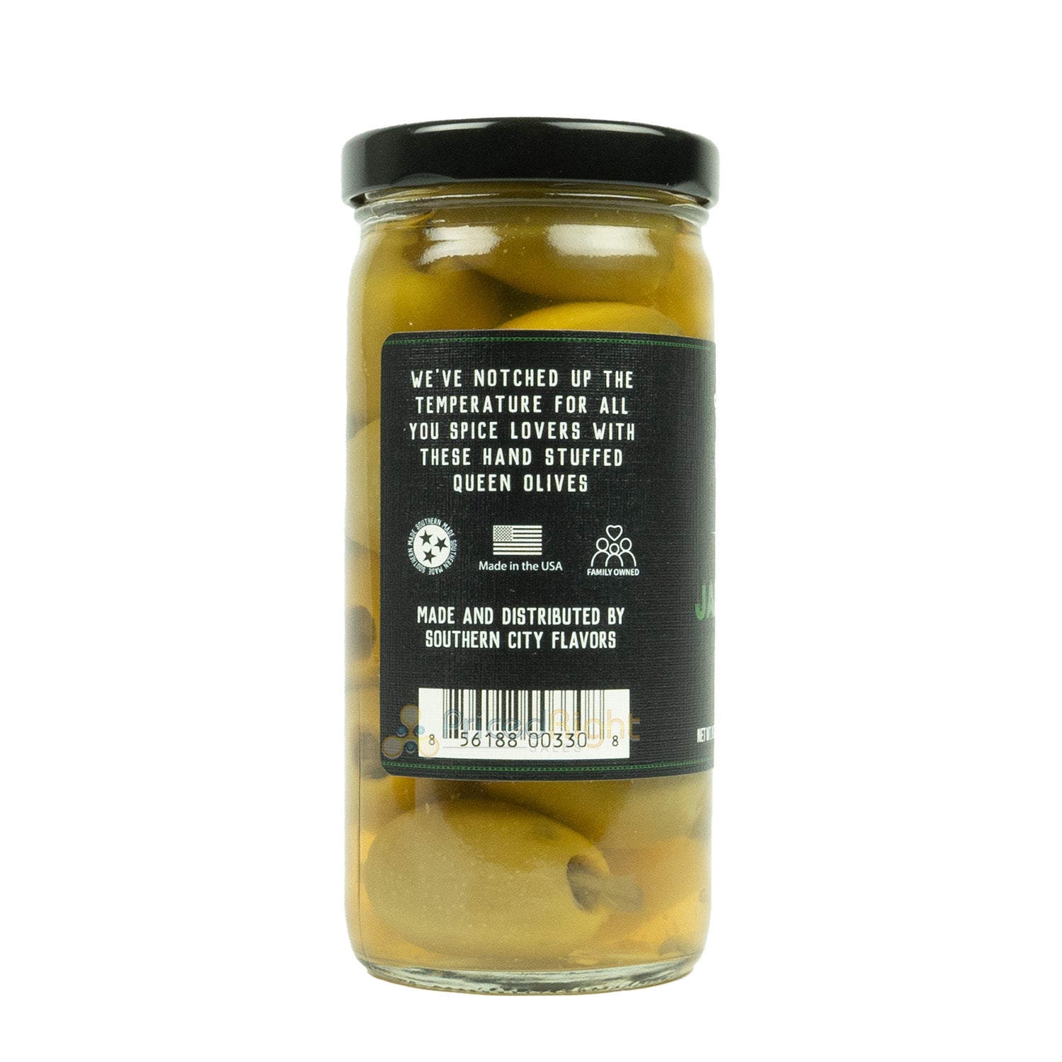 Southern City Flavors Jalapeno Stuffed Olives 8 Oz Container Made In The U.S.A.