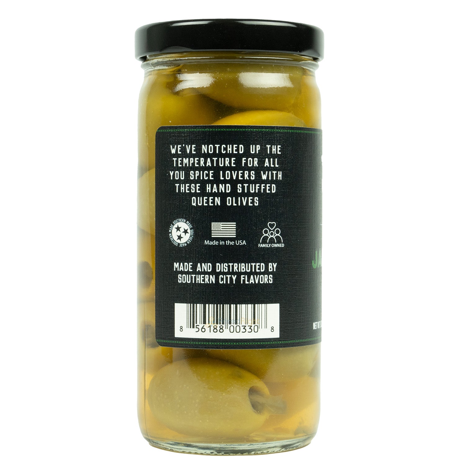 Southern City Flavors Jalapeno Stuffed Olives 8 Oz Container Made In The U.S.A.