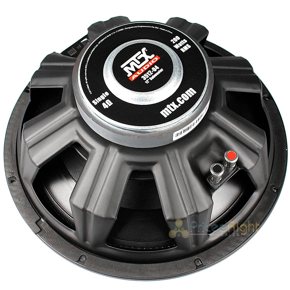 MTX Audio 12" Subwoofer 500 Watts Max 4 Ohm Thunder 35 Series 3512-04 Single