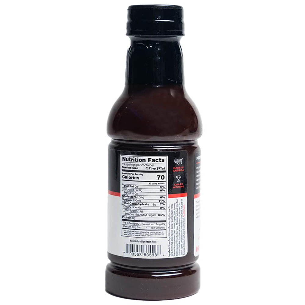 Heath Riles Sweet BBQ Sauce 16 Oz Bottle Competition Sauce No MSG 35987