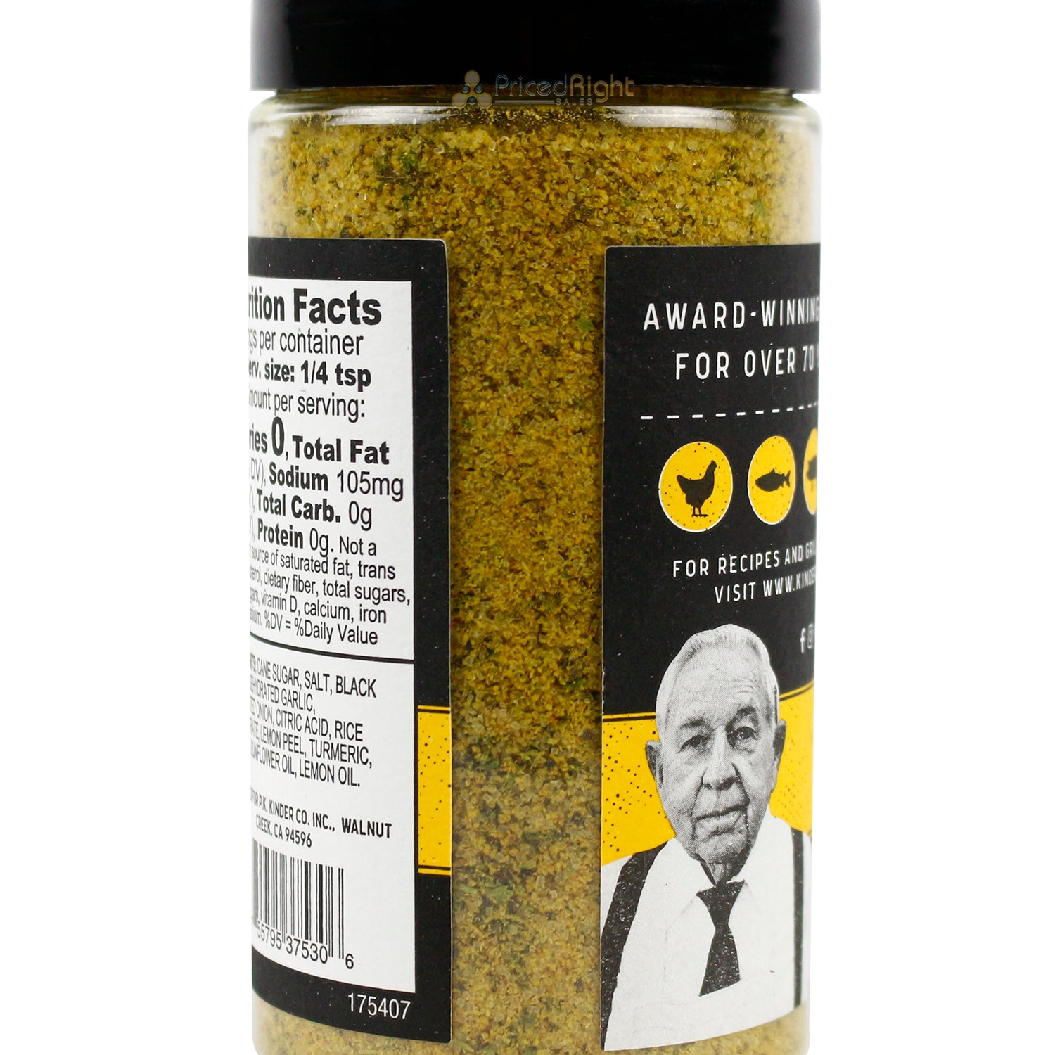 Kinder's Cracked Pepper & Lemon Dry Rub Premium Quality Seasoning 6.25 oz