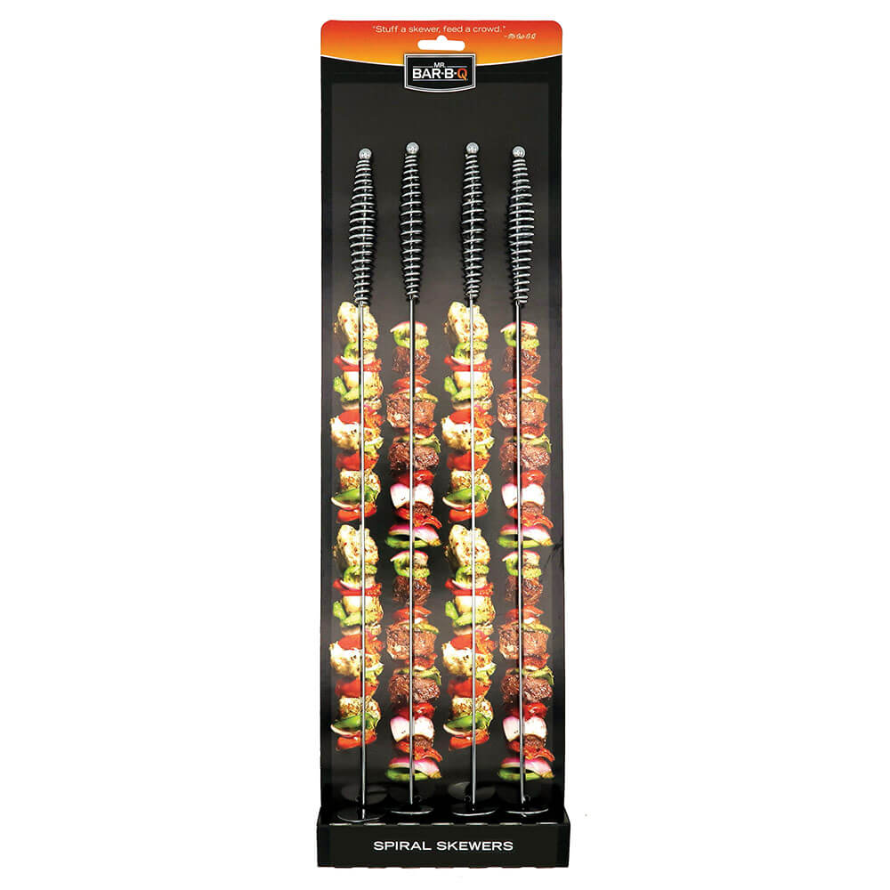 Mr. Bar-B-Q 17" Inch Spiral Kabob Skewers Set of 4 Stainless Steel 40331Y