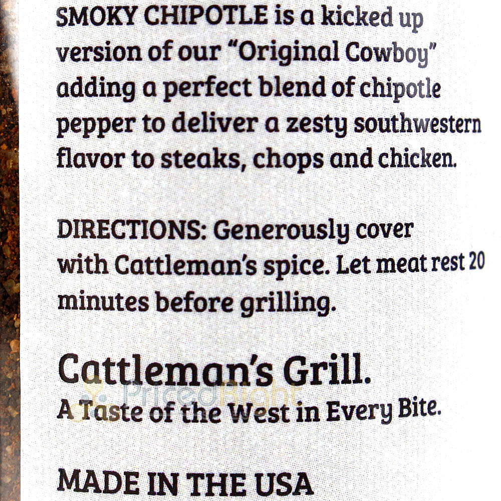 Cattleman's Grill Smoky Chipotle Coffee Steak Seasoning 6.3 Oz Zesty Flavor