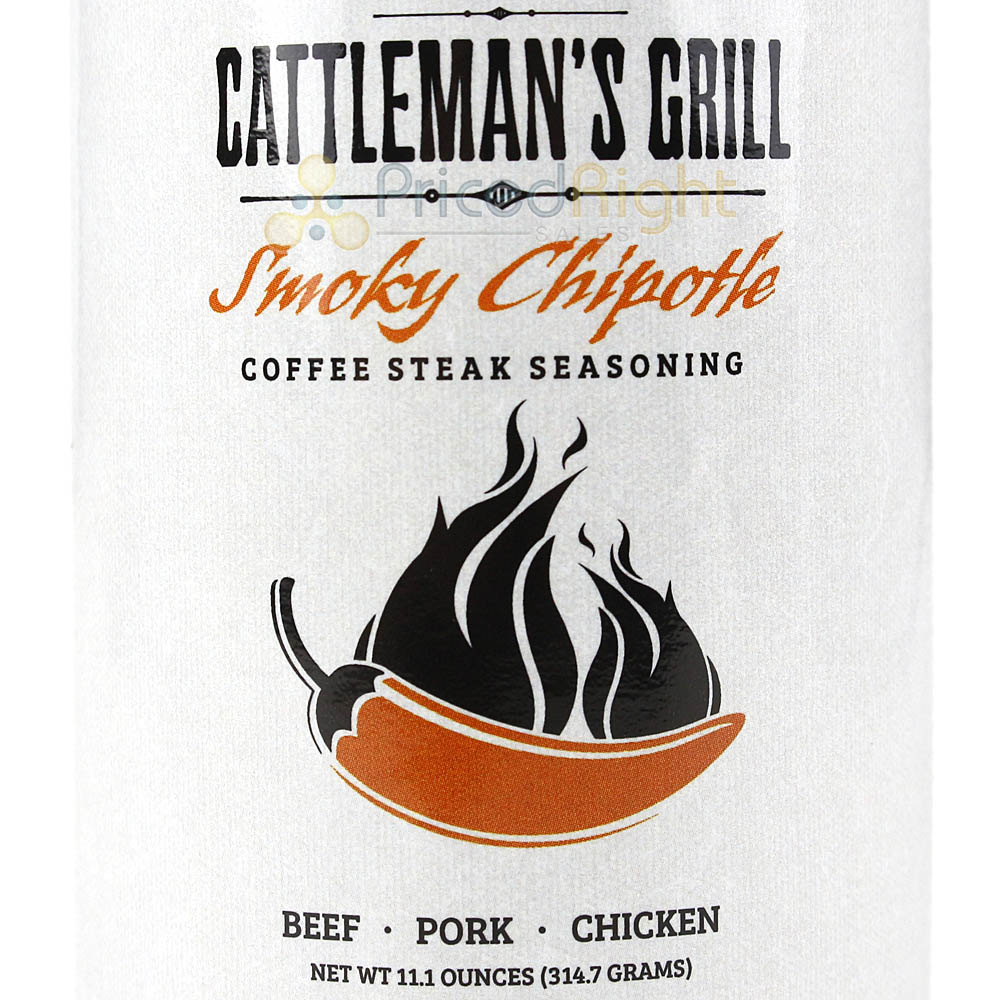 Cattleman's Grill Smoky Chipotle Coffee Steak Seasoning 11.1 Oz Zesty Flavor