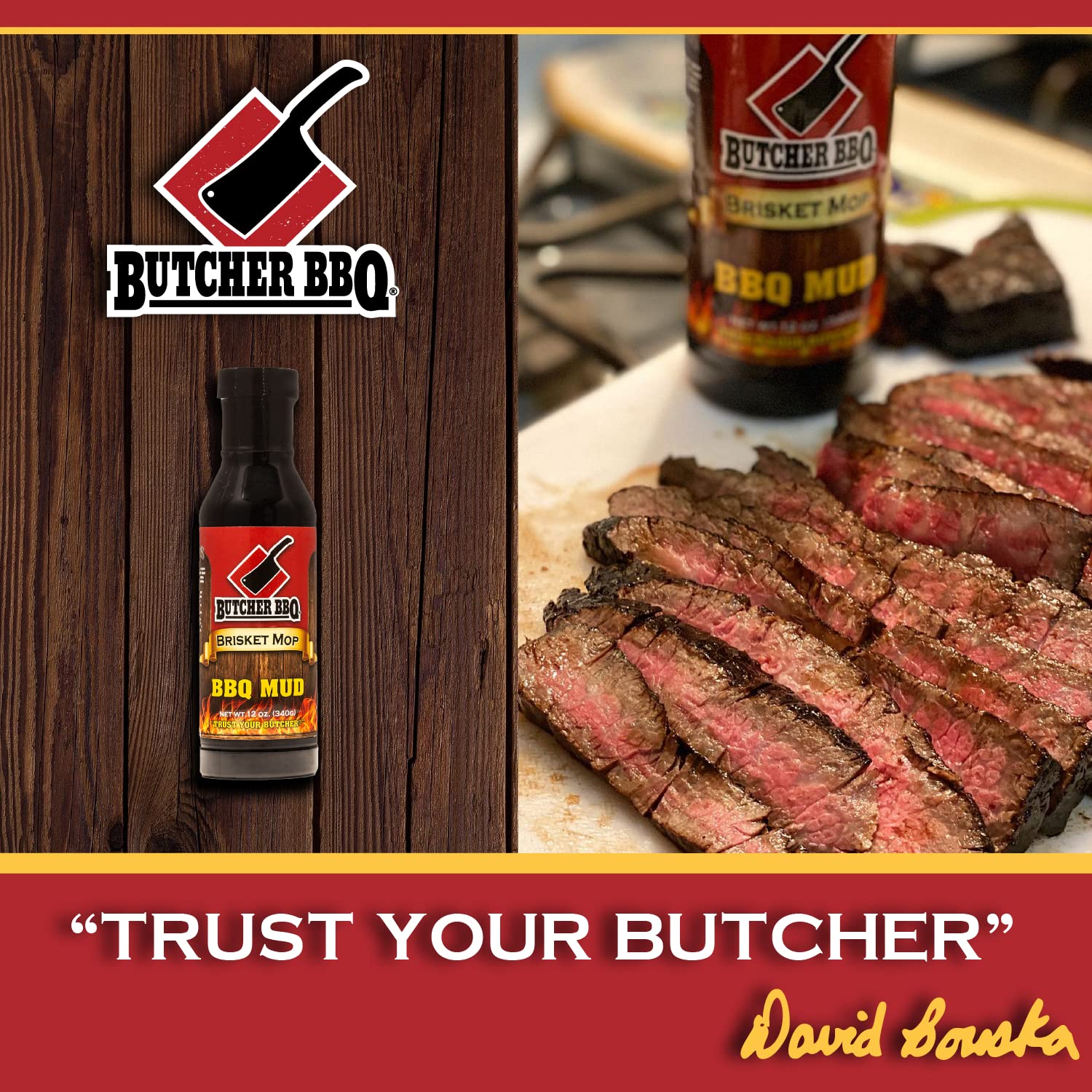 Butcher BBQ Mud Brisket Mop 12 oz Bottle Marinade