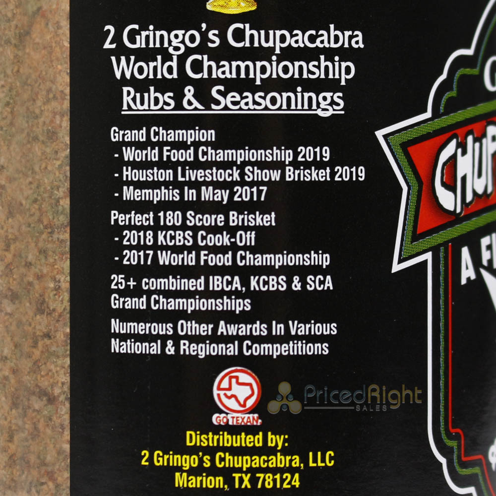 2 Gringos Chupacabra Original Rub 12 Oz All Purpose Seasoning Single Bottle