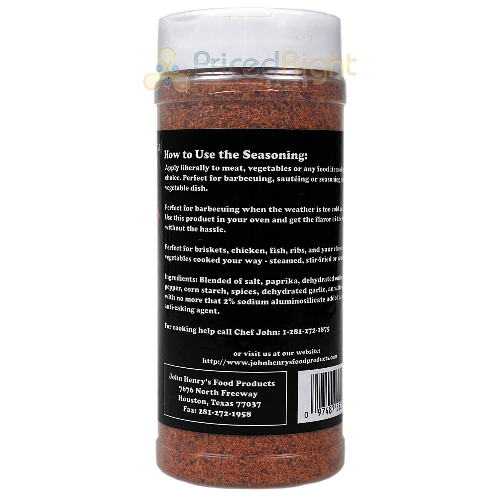 John Henry's Old Stockyard Steak Seasoning Beef Garlic Mild Heat 10.5 Oz Bottle