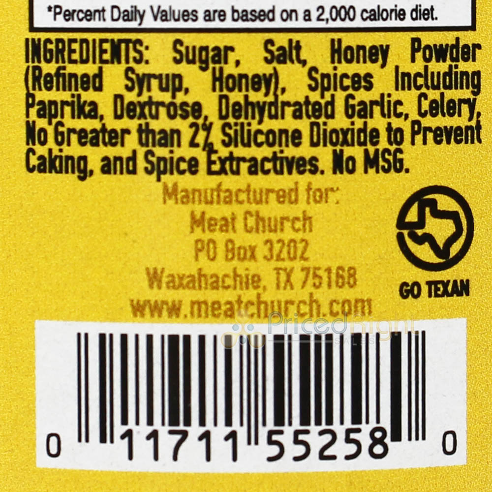 Meat Church Honey Hog BBQ Rub Seasoning 14oz Bottle Southern Flavor No Msg 55258