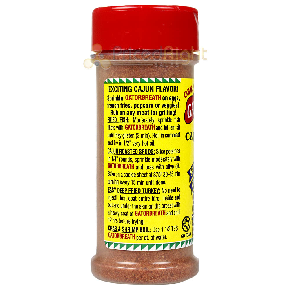 Obie Cue's Gatorbreath Spicy Cajun Salt BBQ Rub No MSG Gluten Free 4 oz Shaker