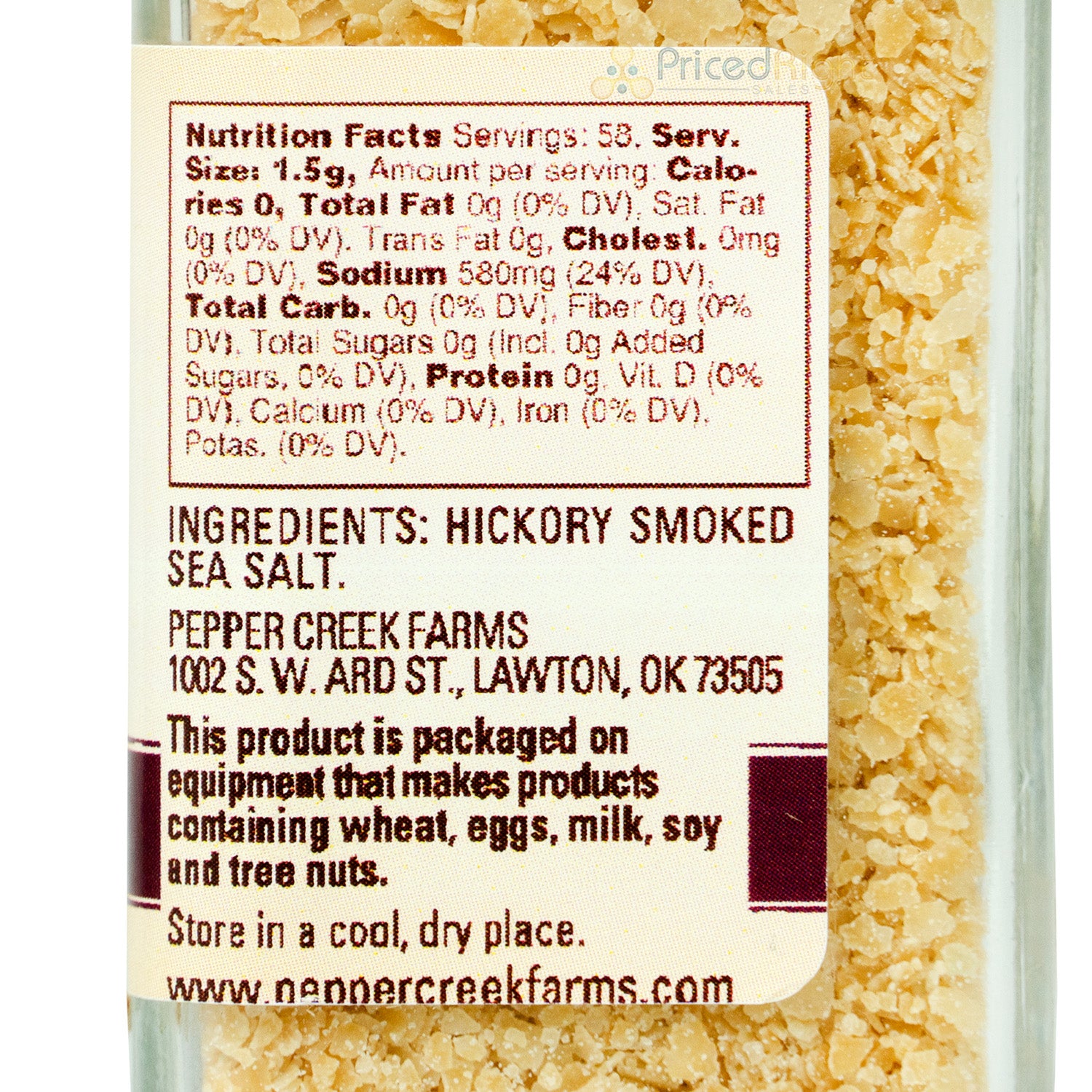 Pepper Creek Farms Hickory Smoked Salt Kosher Letter Certified Grinder 3.13oz