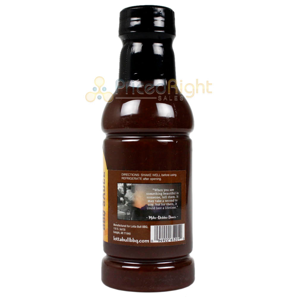 Lotta Bull BBQ Sauce Original Sweet Savory 18 Oz Bottle Award Winning 65201