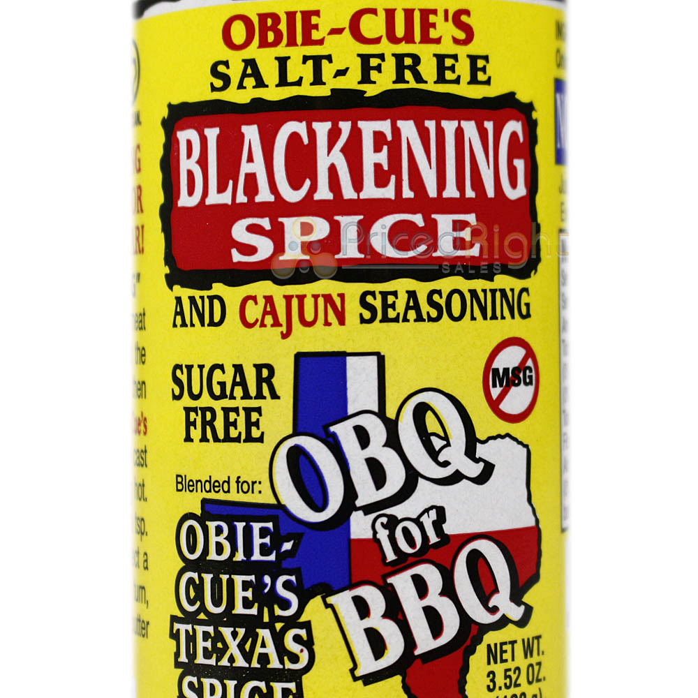 Obie Cue's Salt Free Blackening Spice Cajun Seasoning No Sugar or MSG 3.52 Oz